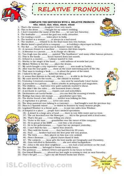 St 50 Worksheet or Relative Pronouns Worksheets … Relative Clauses