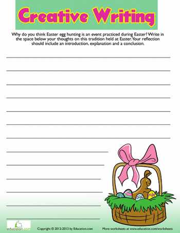 Story Writing Worksheets together with Easter Creative Writing 4