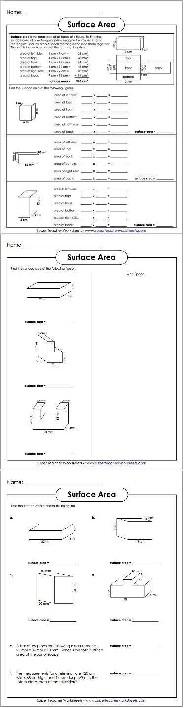 Surface area Worksheet 7th Grade Also 24 Best Math Geometry Images On Pinterest