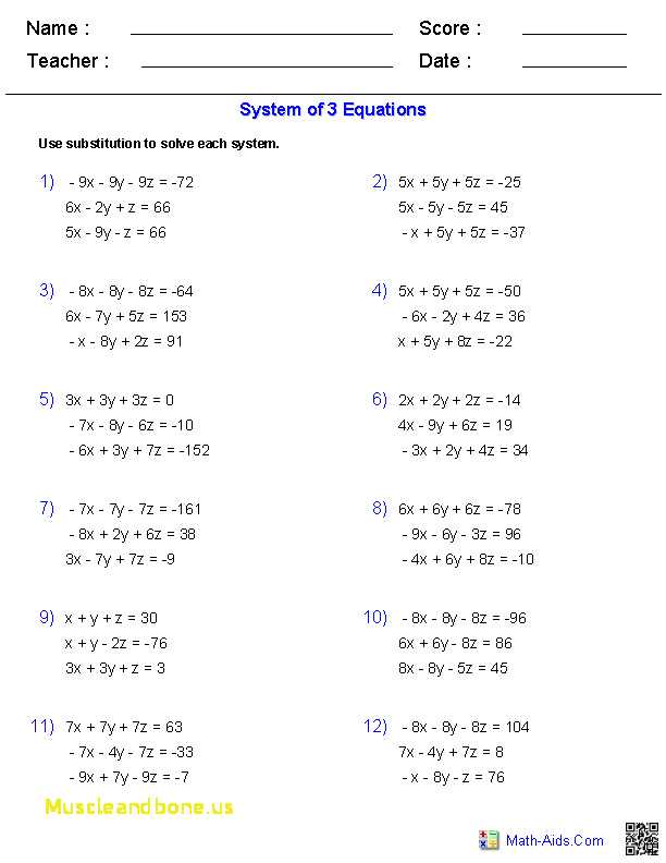 Systems Of Equations Word Problems Worksheet with Systems Equations In Three Variables Word Problems Worksheet New