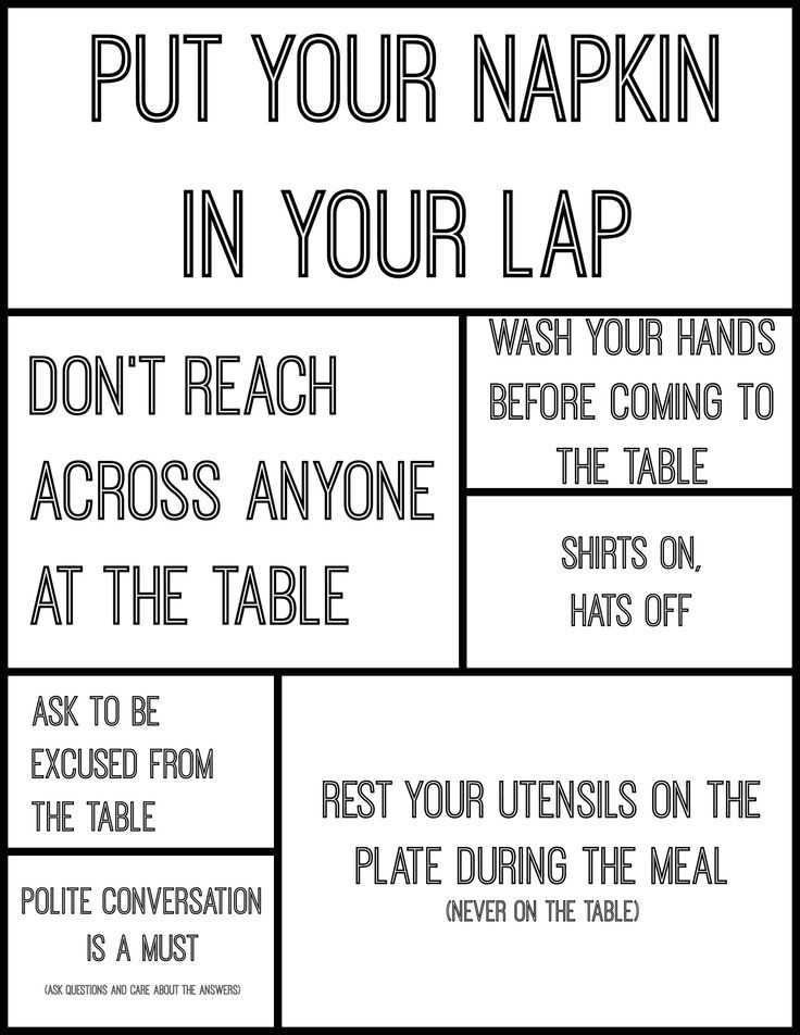 Table Manners Worksheet and 13 Best Etiquette Images On Pinterest