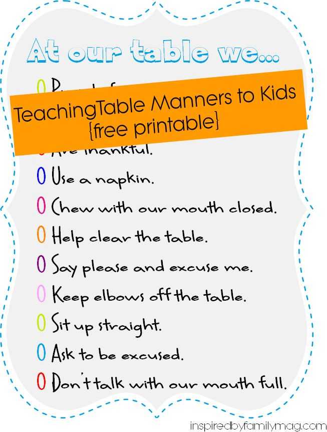 Table Manners Worksheet and 33 Best Etiquette Images On Pinterest