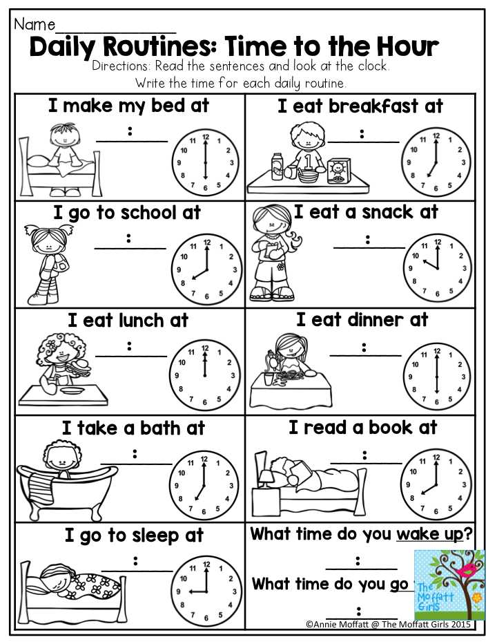 Telling Time In Spanish Worksheets Pdf with Daily Routines Time to the Hour This is A Great Activity to Help
