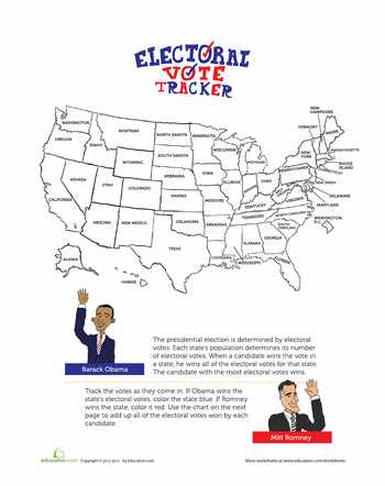 The Electoral Process Worksheet or Electoral Map 2016