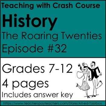 The Roaring Twenties Worksheet Answers Along with Crash Courses History the Roaring 20 S