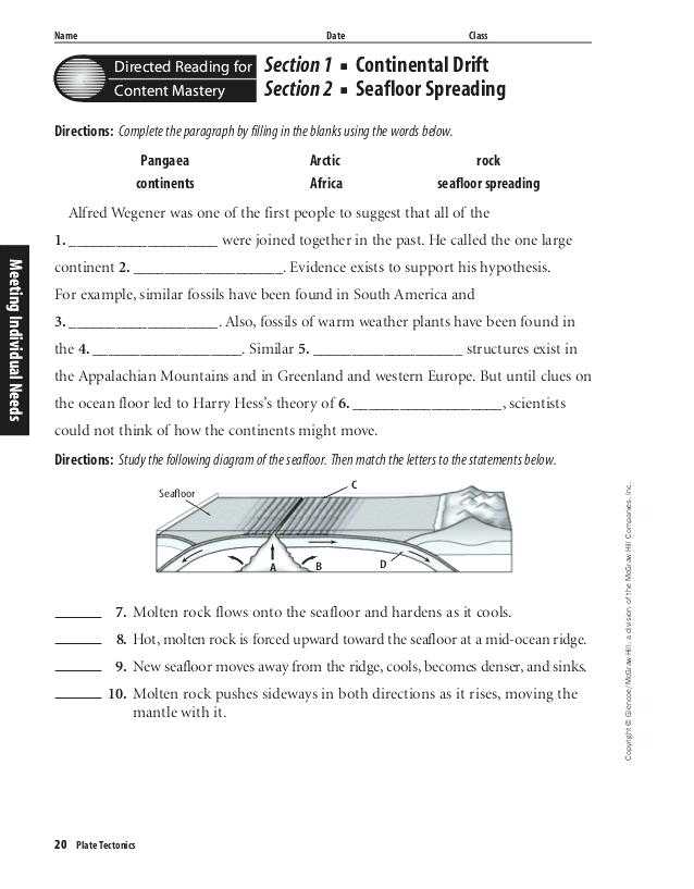 The theory Of Plate Tectonics Worksheet Along with Plate Tectonics Worksheet Answers – Streamcleanfo