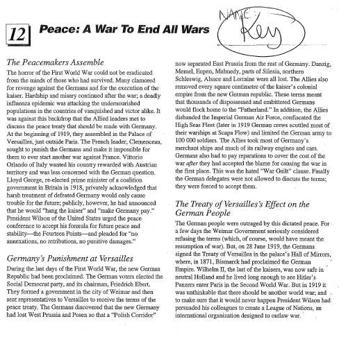 The War to End All Wars Worksheet Answers Key Also Period 1 social Stu S 10