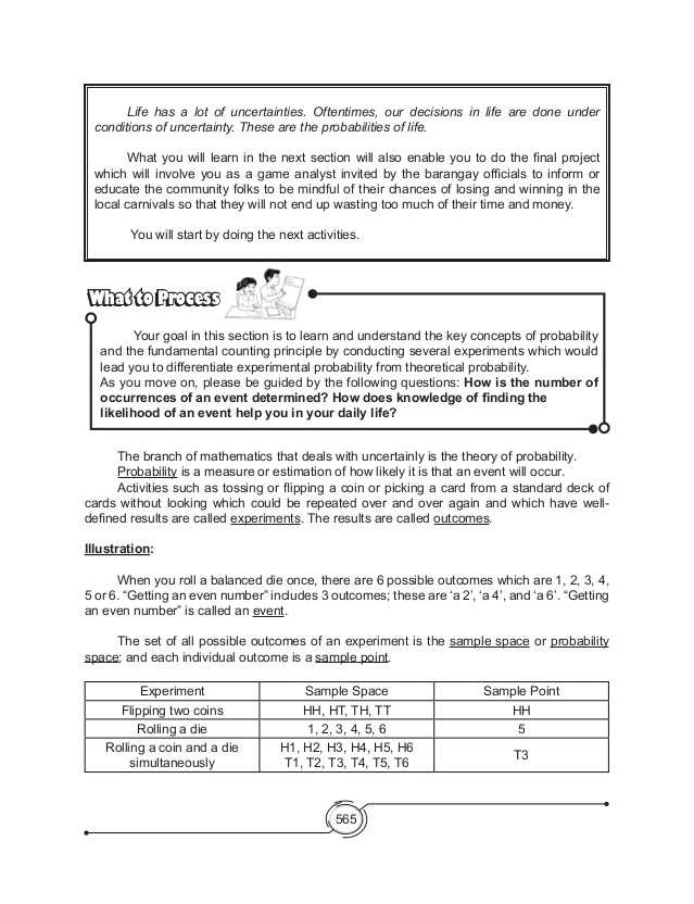 Theoretical and Experimental Probability Worksheet Answers Along with Mathematics 8 Basic Concepts Of Probability