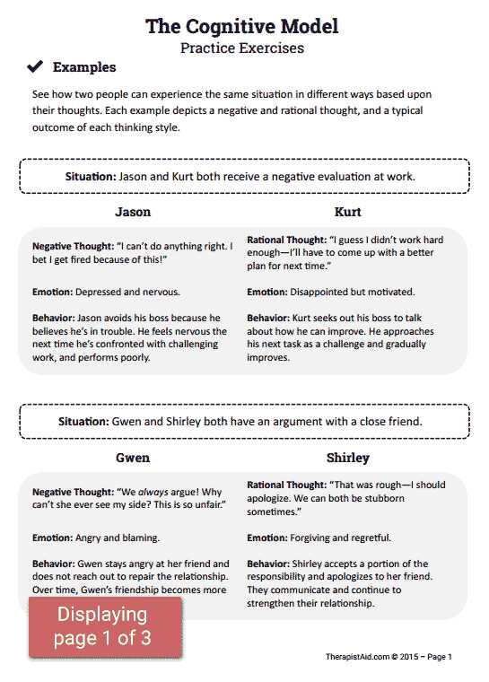 Therapist Aid Worksheets as Well as Cbt Practice Exercises Preview Bsw Msw Pinterest