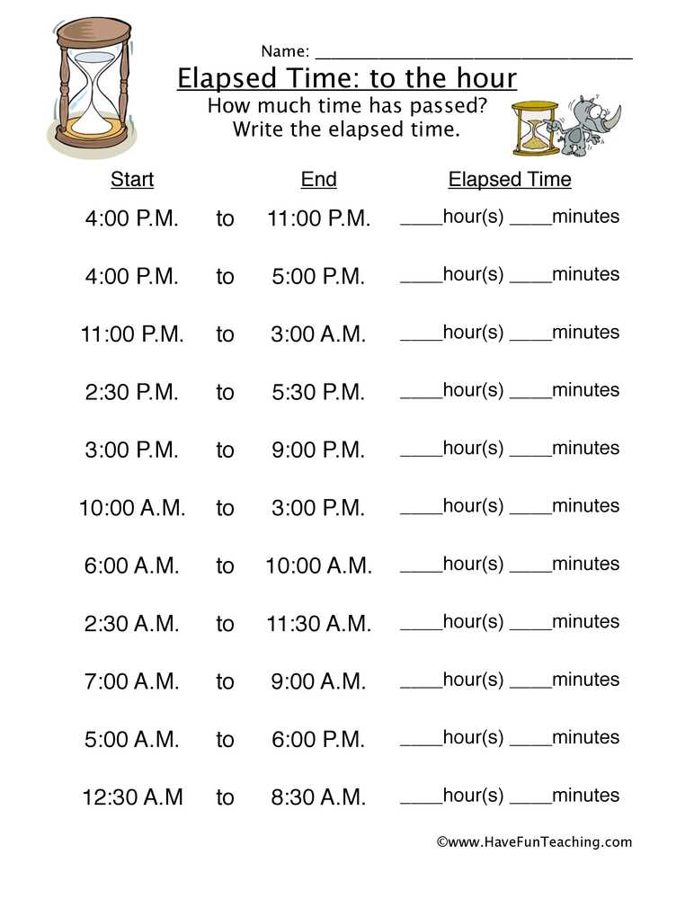 Time Worksheets Grade 3 Along with Worksheets for Elapsed Time to the Hour