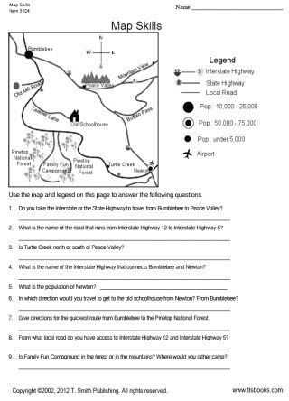 Topographic Map Reading Worksheet Answers together with Tlsbooks Free Worksheets Map Skills Worksheet Grade
