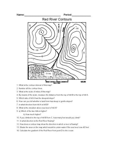 Topographic Map Worksheet Answers Also topographic Map Reading Worksheet Answers the Best Worksheets Image