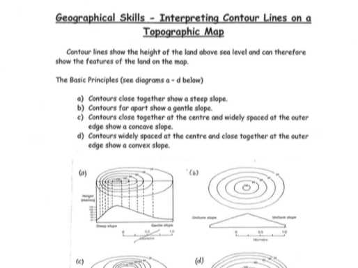 Topographic Map Worksheet Answers or topographic Map Reading Worksheet Answers the Best Worksheets Image