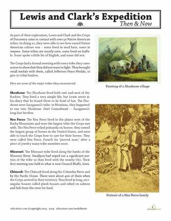 Trail Of Tears Worksheet and Lewis and Clark Native Americans
