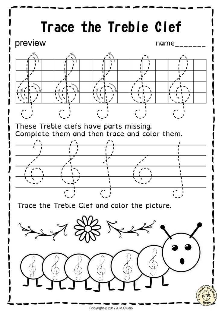 Treble Clef Worksheets Also 133 Best Tracing Music Notes Worksheets Images On Pinterest