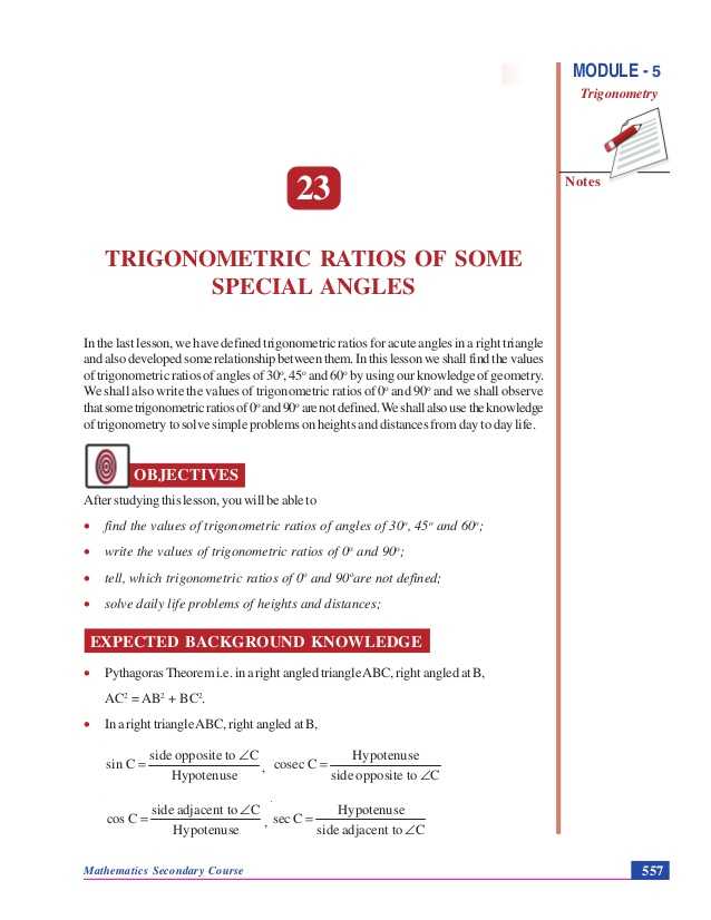 Trigonometric Ratios Worksheet Answers Also Trigonometric Ratios Of some Special Angles 1 638 Cb=