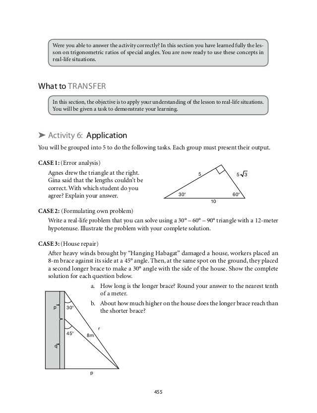 Trigonometry Ratios In Right Triangles Worksheet with Special Right Triangles Worksheet with Answers Gallery Worksheet