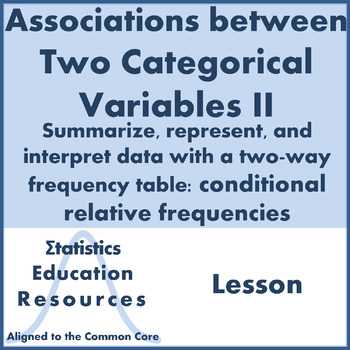 Two Way Tables and Relative Frequency Worksheet Answers Along with Two Way Tables Notes Teaching Resources