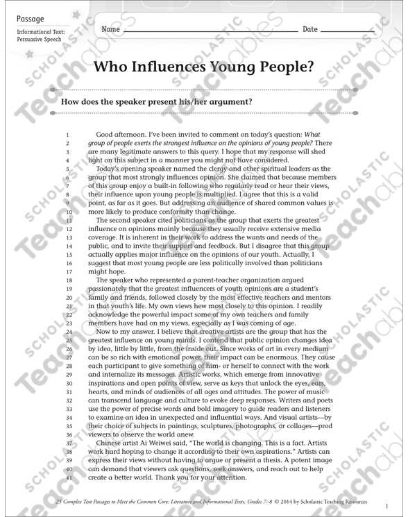 Using Persuasive Techniques Worksheet Answers as Well as who Influences Young People Text & Questions