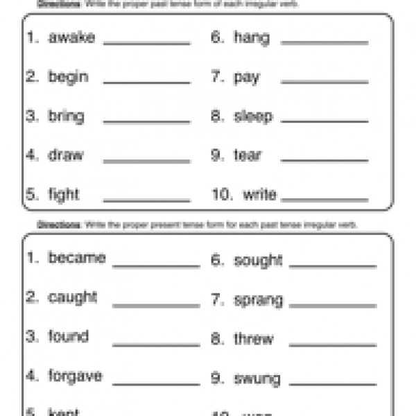 Verb Worksheets 1st Grade Also Irregular Verbs Worksheets for First Grade