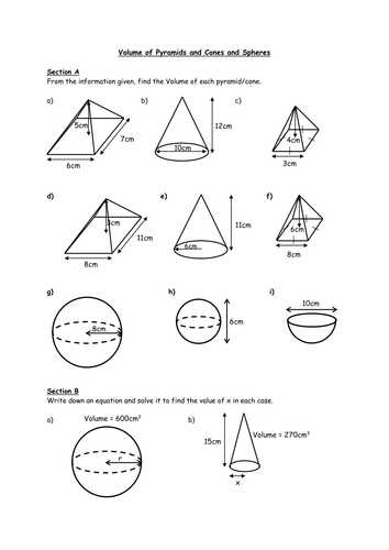 Volume Of Pyramids Worksheet Kuta Along with Volume Cones Cylinders and Spheres Worksheet with Answers Kidz