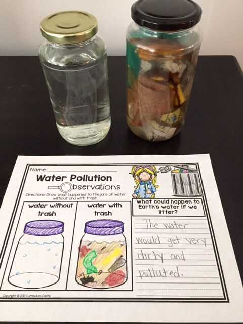 Water Pollution Worksheet and Earth Day Mini Unit Activities and Printables