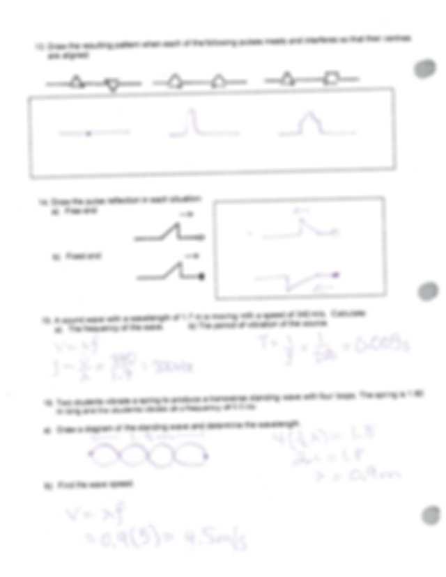 Waves Review Worksheet Answer Key together with Wave Review Answers Sph3u0 Wave Review Name Fill In the Blank 1