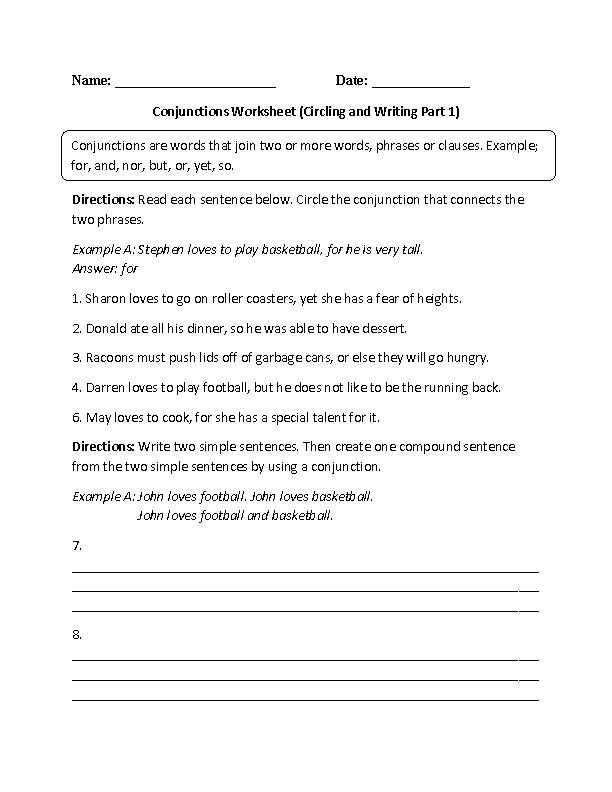 Will Preparation Worksheet or 8 Best Conjunctions Images On Pinterest