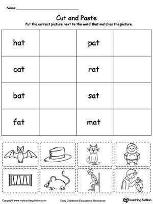 Word Family Worksheets Kindergarten as Well as Early Childhood sorting and Categorizing Worksheets