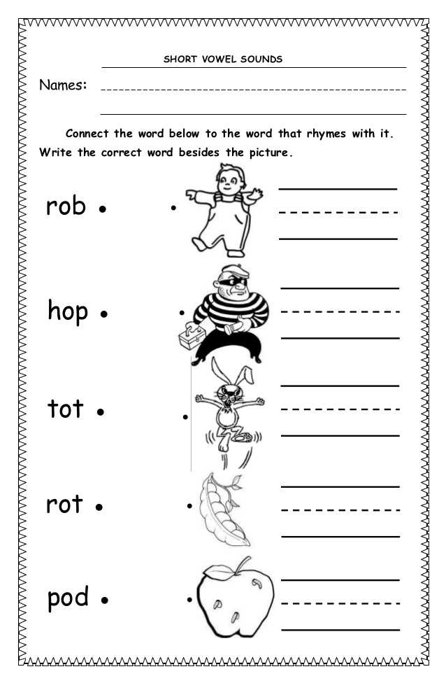 Words with the Same Vowel sound Worksheets together with Short Vowel sounds Worksheets