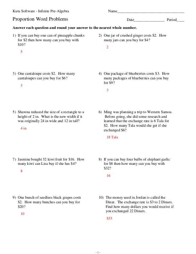 Work Problems Worksheet with Answers Along with Math Proportion Word Problems Worksheet