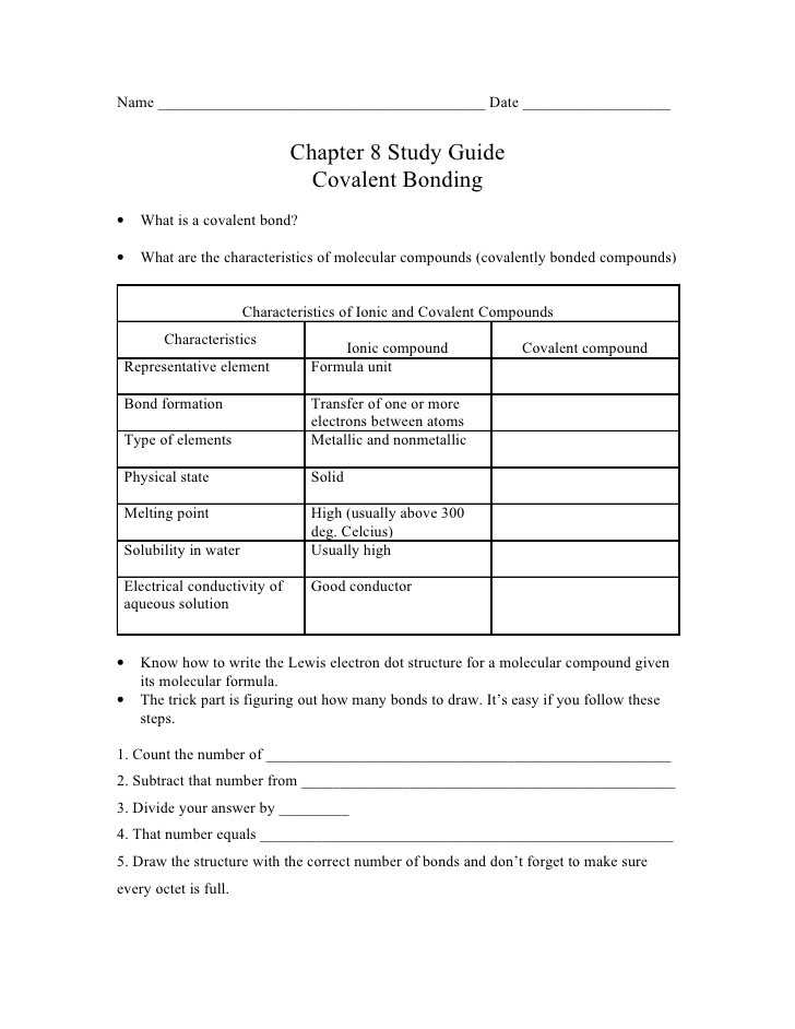 Worksheet Chemical Bonding Ionic and Covalent Answers Part 2 or Covalent Bonding Worksheet