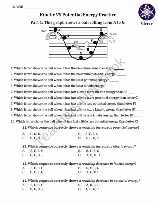 Worksheet Kinetic and Potential Energy Problems Answer Key Also Worksheet Kinetic Vs Potential Energy From Mrterrysscience On