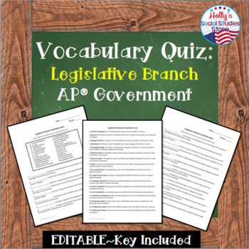 Worksheet the Legislative Branch Answer Key and Legislative Branch Quiz Teaching Resources