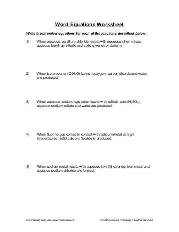 Writing Linear Equations From Word Problems Worksheet Pdf as Well as Word Equations Worksheet solutions
