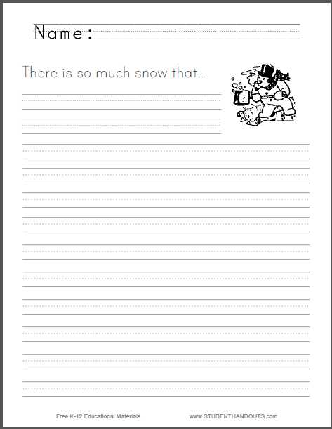 Writing Prompt Worksheets or there is so Much Snow Writing Prompt Free to Print Pdf