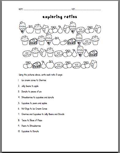 Writing Ratios In 3 Different Ways Worksheets Also Sweet Exploring Ratios Worksheet