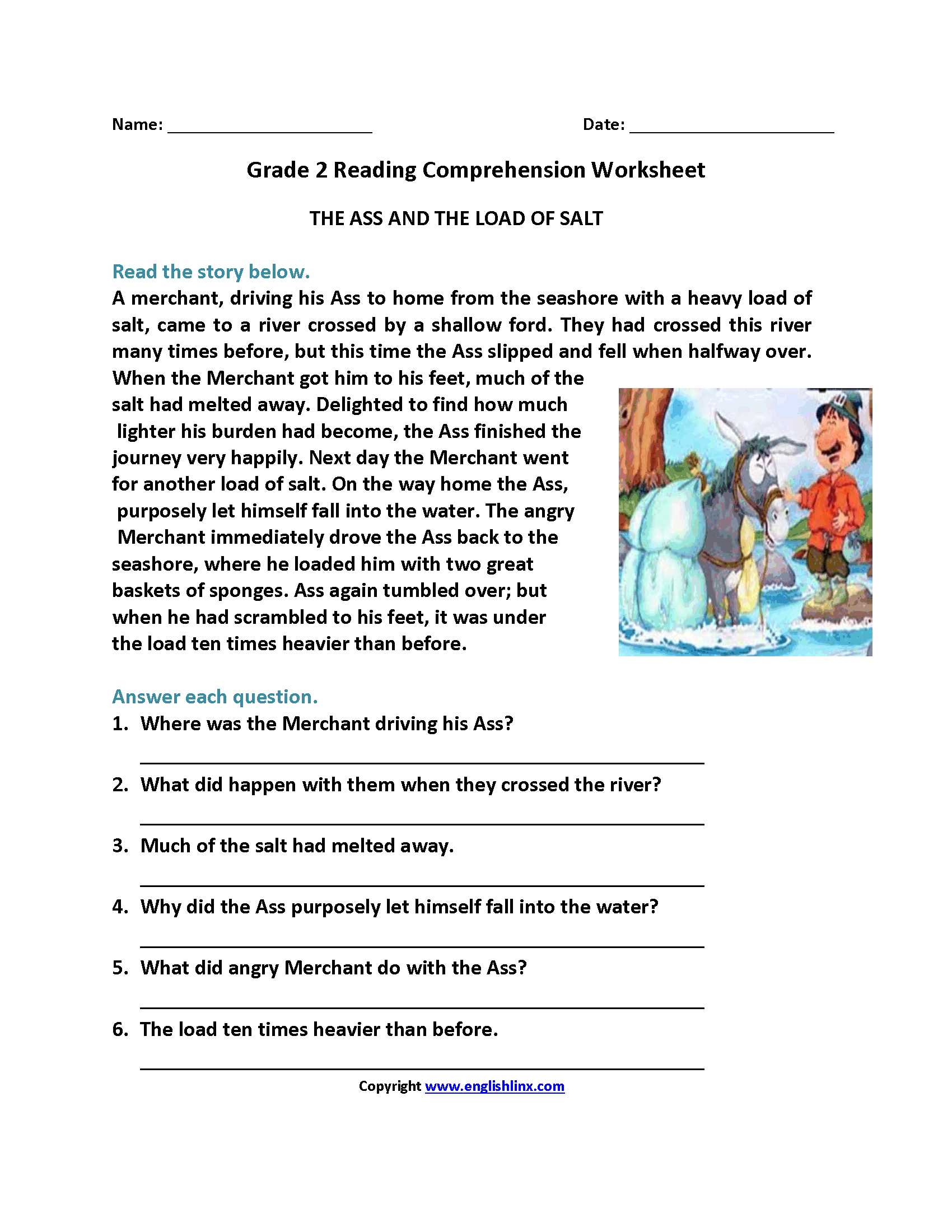 1st Grade Reading Comprehension Worksheets Also Reading Prehension Worksheets for 2 Nd Grade Contemporary