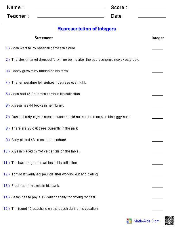 6th Grade Integers Worksheets Along with Integer Word Problems Worksheet