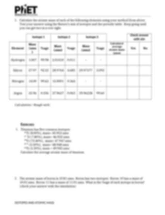 Abundance Of isotopes Chem Worksheet 4 3 Answers Also Model 2 Mix isotopes Play with the Mix isotopes Tab for A Few