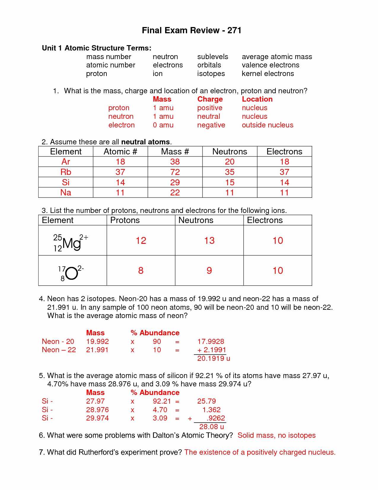 Abundance Of isotopes Chem Worksheet 4 3 together with Average atomic Mass Worksheet Answers Gallery Worksheet Math for Kids