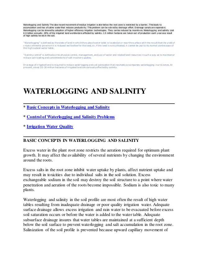 Accompanies soil Conservation Student Worksheet Along with Waterlogging and Salinity 1 638 Cb=