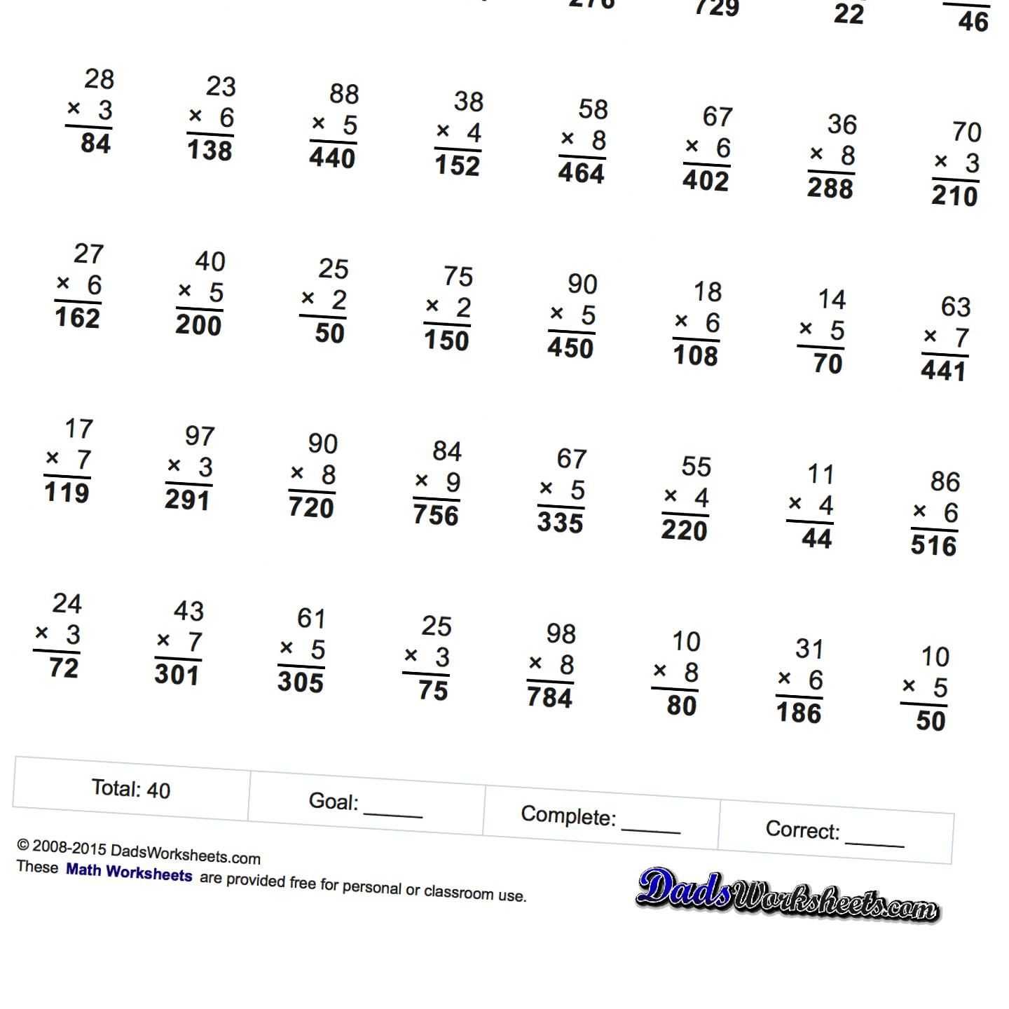 Addition and Subtraction Worksheets for Grade 1 or Multiple Digit Multiplication Worksheets there are Several Variants