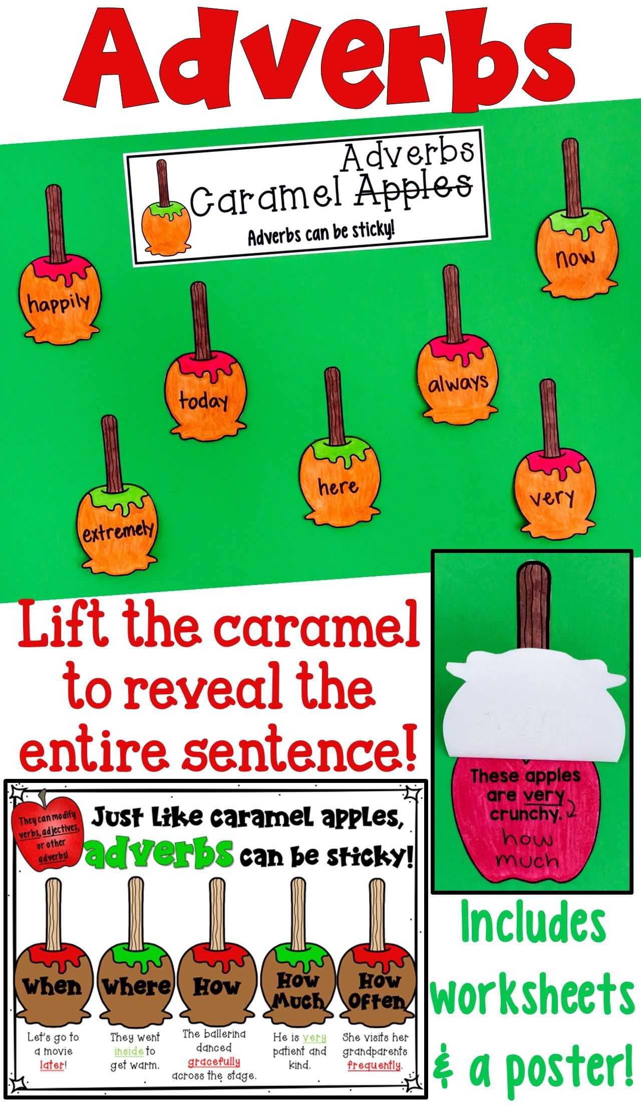 Adverb Practice Worksheets Along with Adverbs Craftivity Poster and Worksheet