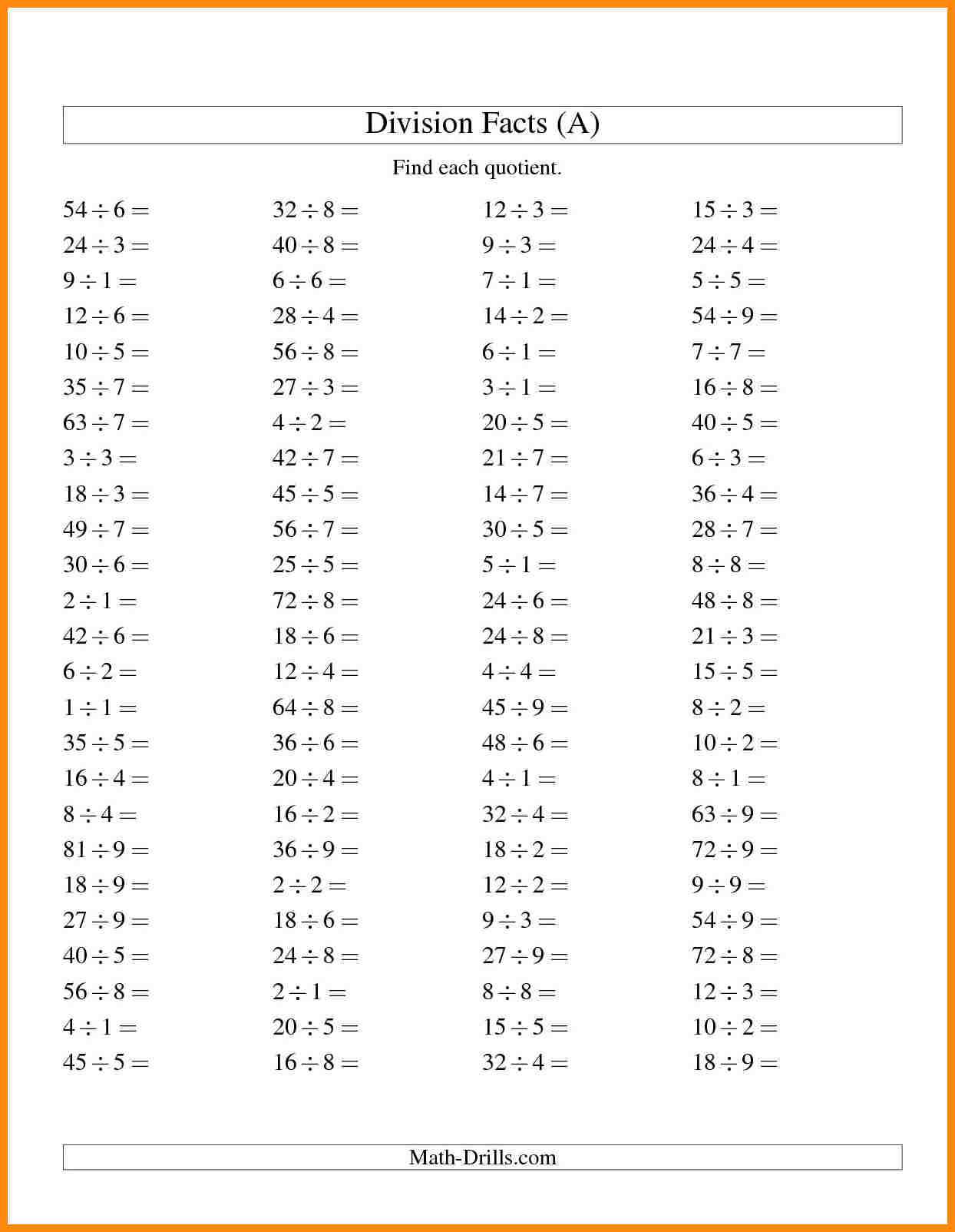 Algebra 1 Practice Worksheets together with 8 Division Practice Worksheets