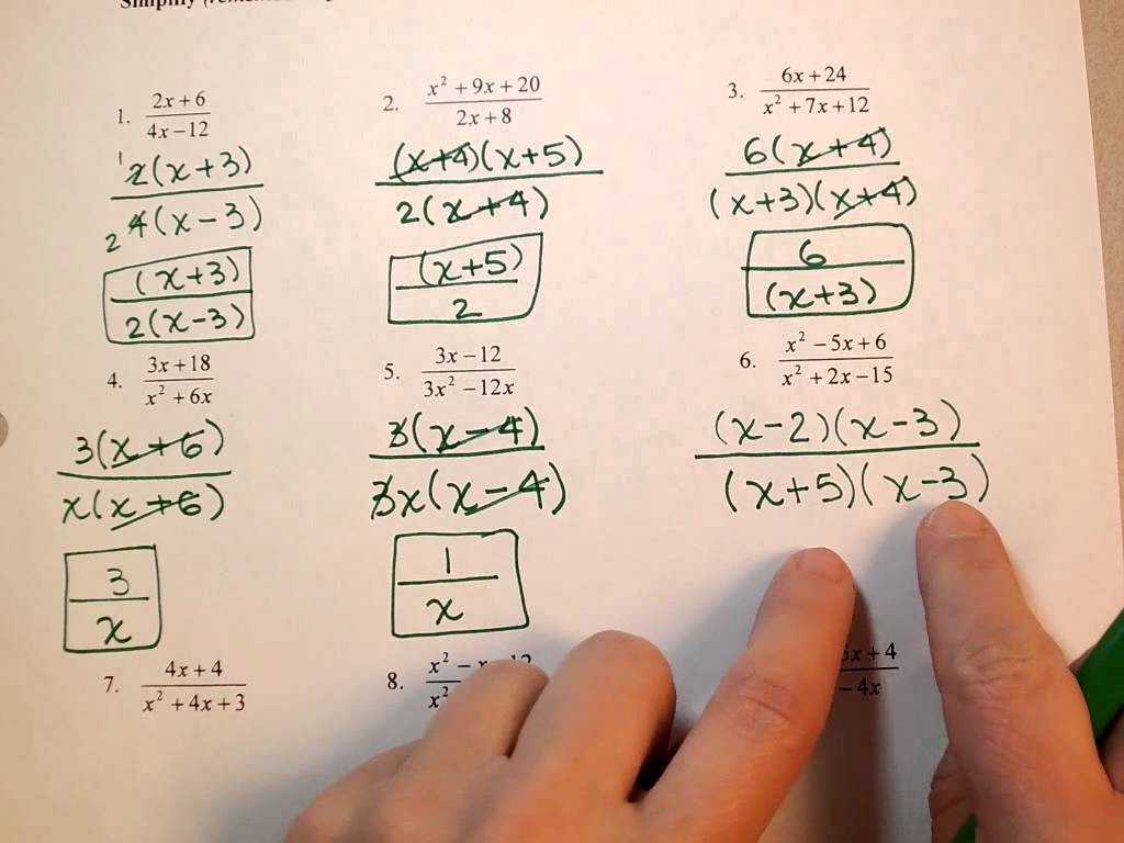 Algebra 2 Factoring Worksheet Key and Worksheet Operations with Rational Expressions Worksheet H