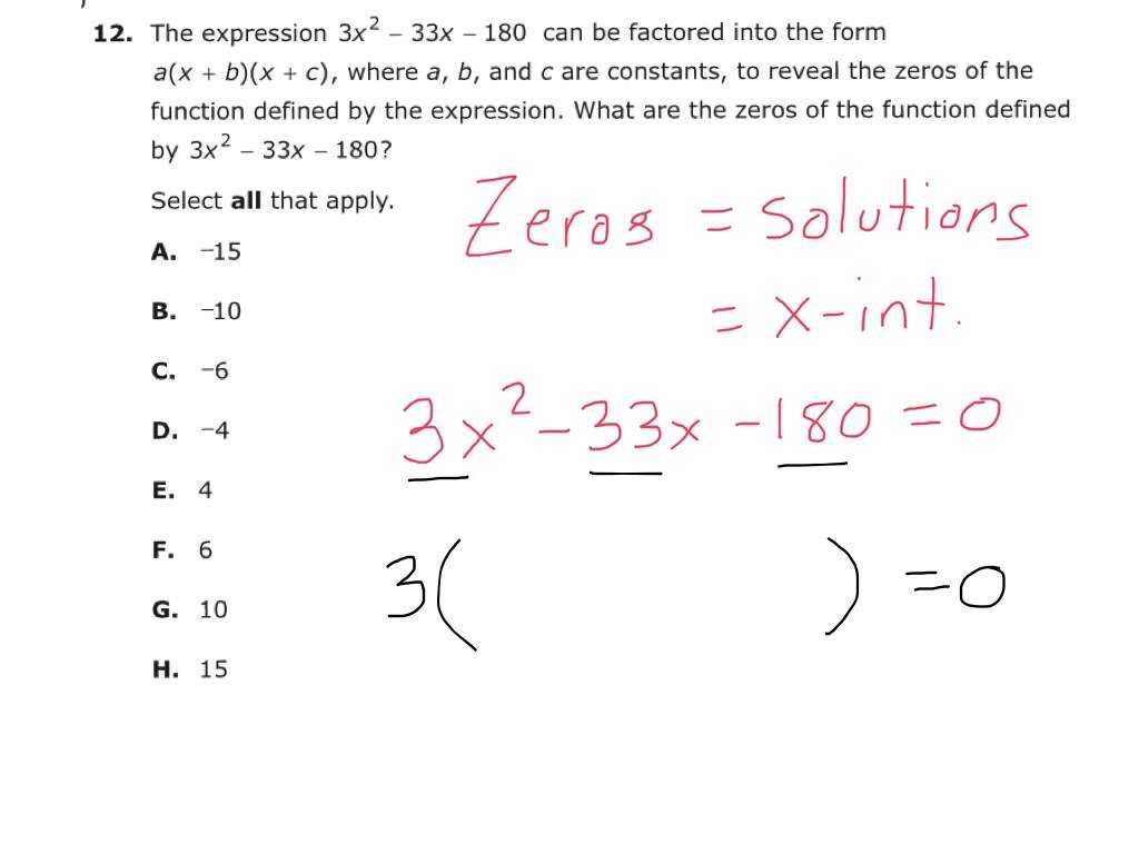Algebra 2 Worksheet Answers Along with Parcc Eoy Practice Algebra 1 Test Question 12