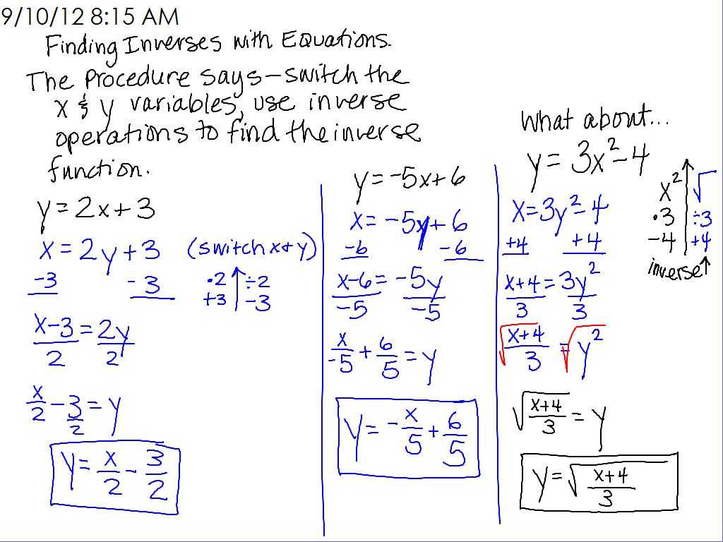 Algebra Word Problems Worksheet or Algebra 2 Inverse Functions Match Problems