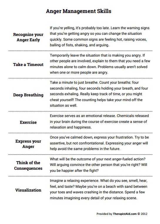 Anger Management Worksheets Pdf and 28 Best Free Counseling Resources