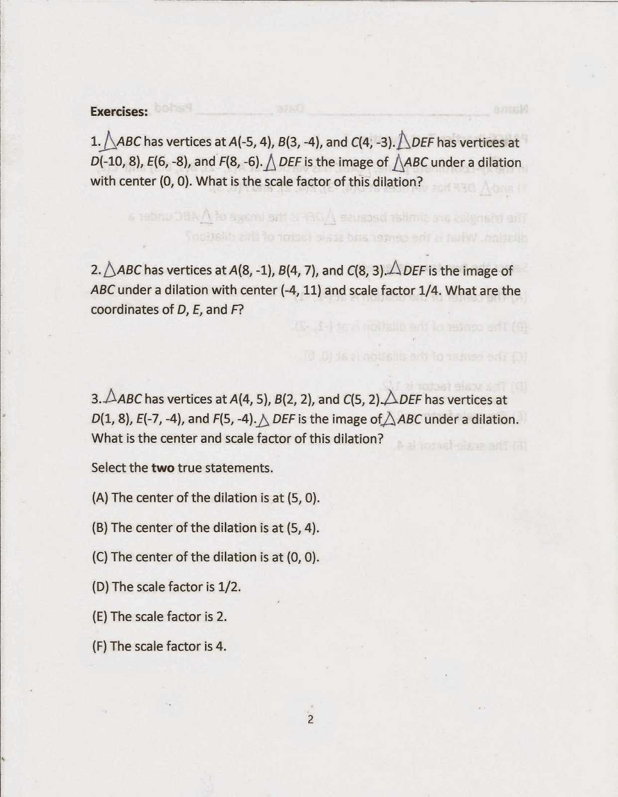 Angle Of Elevation and Depression Trig Worksheet Also Geometry Mon Core Style April 2015